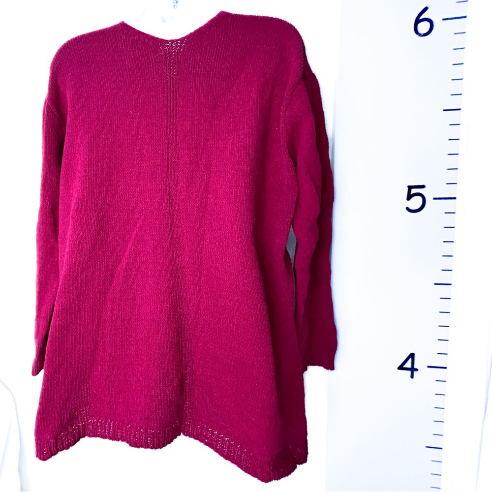 Philosophy Red Raspberry Knit V-Neck Sweater Large - Picture 2 of 14